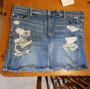 Vintage American Eagle Distressed Denim Mini Skirt